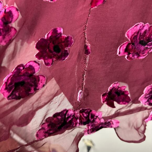 For Love & Lemons Sophie Velvet Floral Mini Dress XS Extra Small READ - Picture 10 of 14